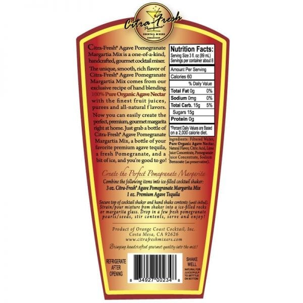 Agave Pomegranate Margarita Mix (750 ml.) - Image 3